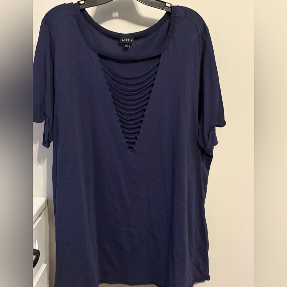 Torrid Deep Blue Short Sleeve Top